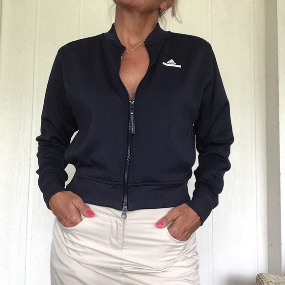 STELLA MCCARTNEY X ADIDAS BLUE CROP BOMBER JACKET SMALL - Picture 5 of 16